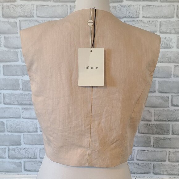 Mustard Seed 3 Button Vest NEW Small Cream Layering Preppy Acadamia Staple - Picture 3 of 7